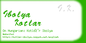 ibolya kotlar business card